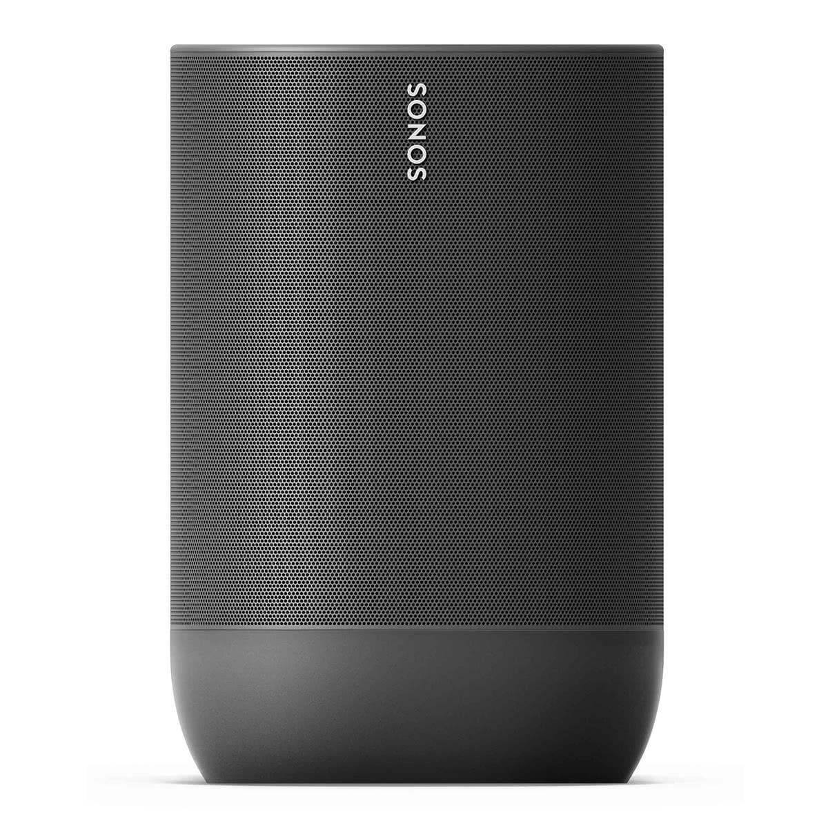 Black Portable Smart Battery-Powered Speaker with Bluetooth and Wi-Fi Y52745