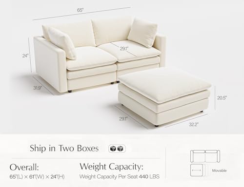 L Shaped Sectional Couch with Ottoman 4 Seats Sofa C69729