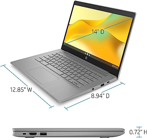 14 Inch Chromebook Laptop with Intel Celeron N4120 Processor, 4GB RAM, 64GB eMMC, Modern Gray X378