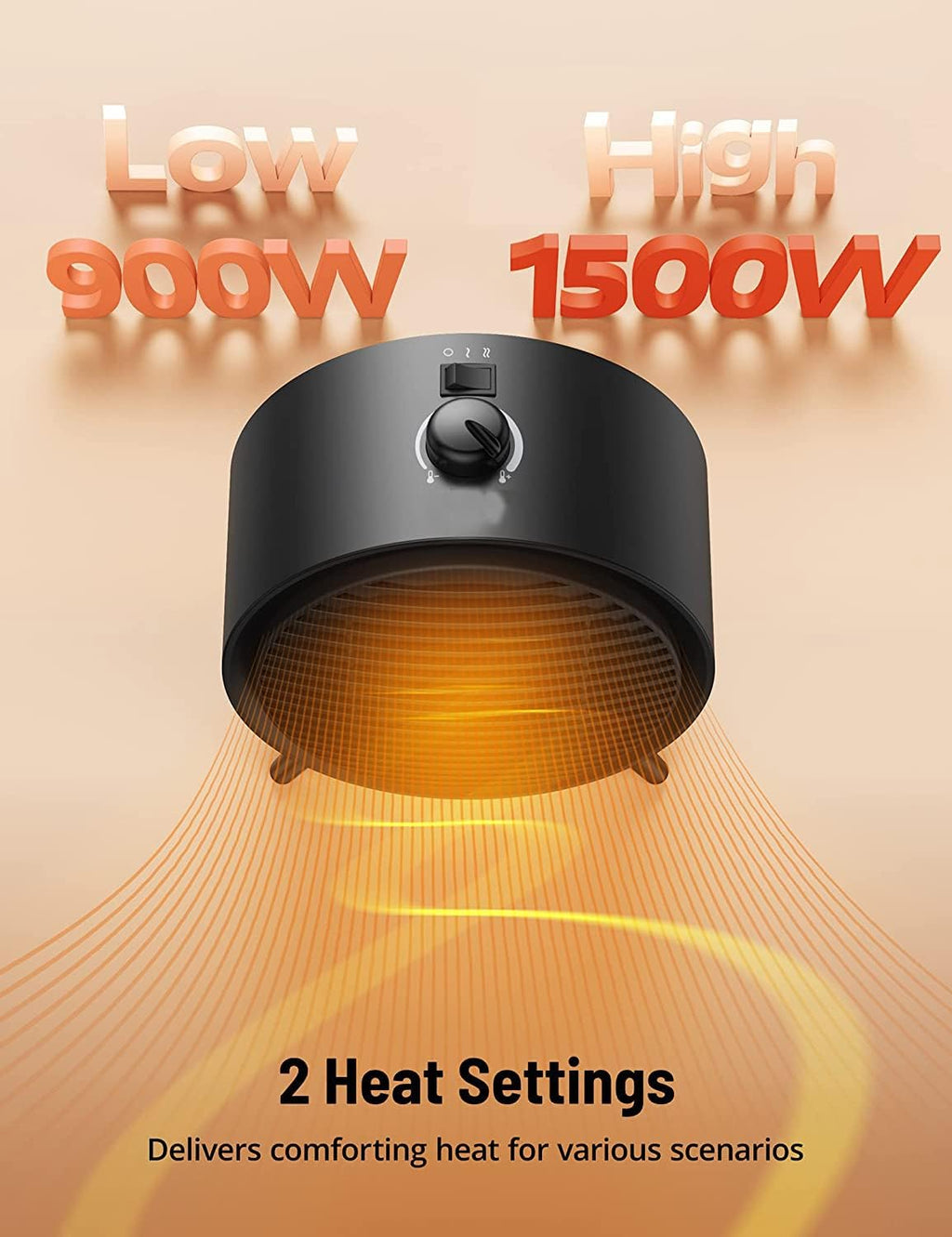 1500W PTC Ceramic Space Heater with Thermostat U300