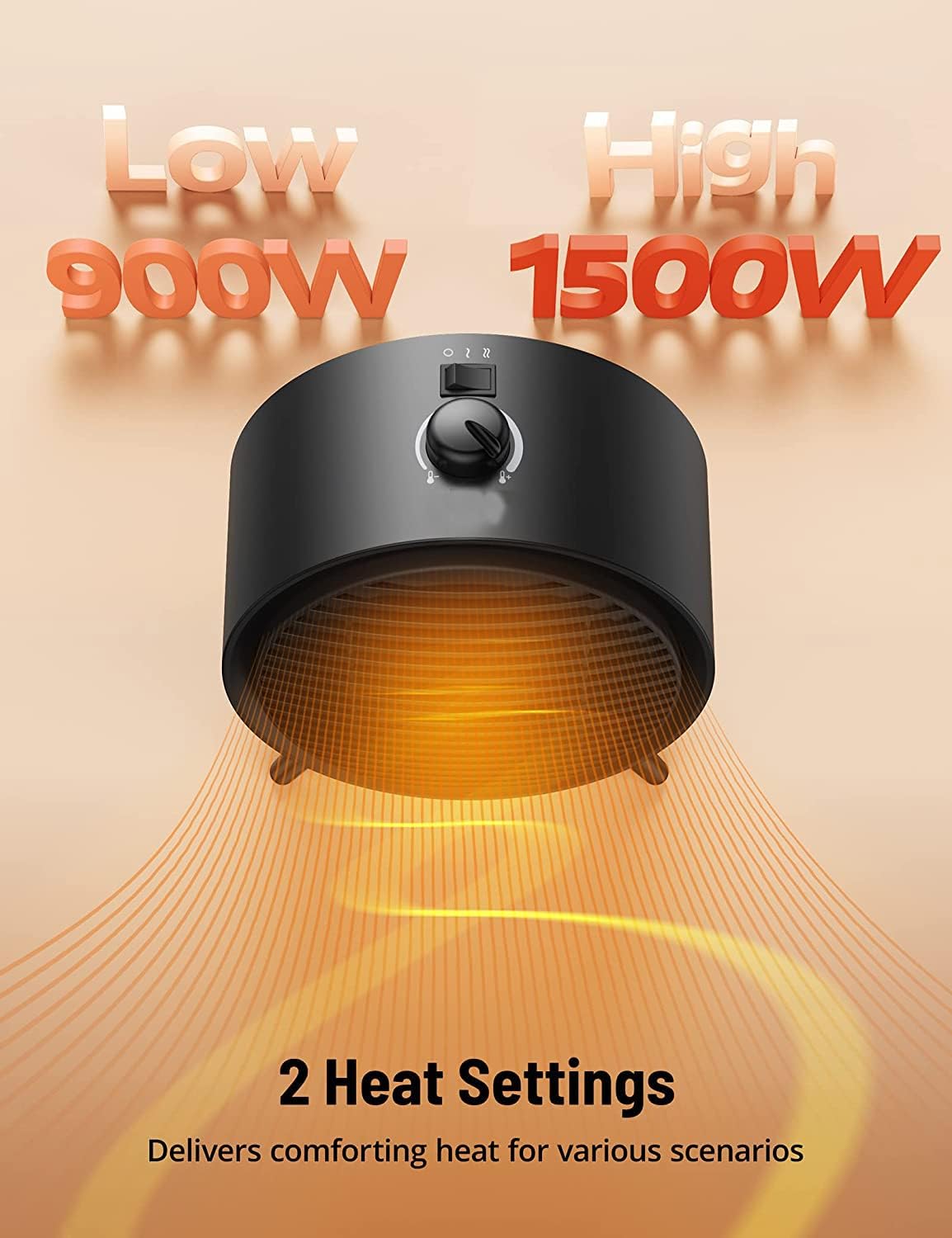1500W PTC Ceramic Space Heater with Thermostat U300