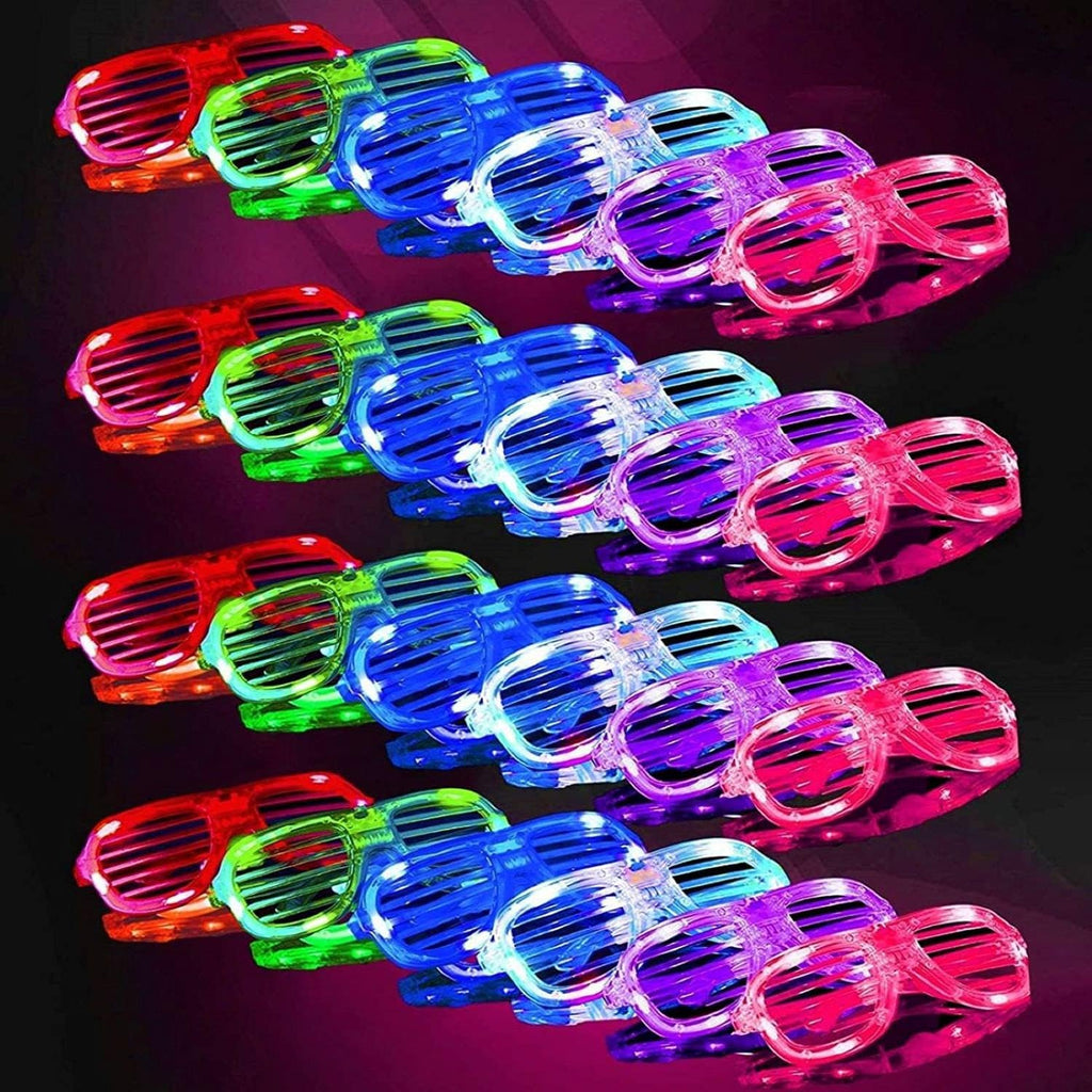 20Pack LED Glow Glasses Plastic Shutter Shades T16761