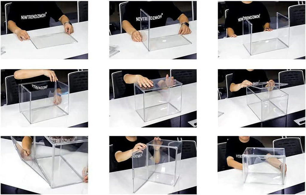 6Pack Clear Acrylic Storage Box with Magnetic Door U13811