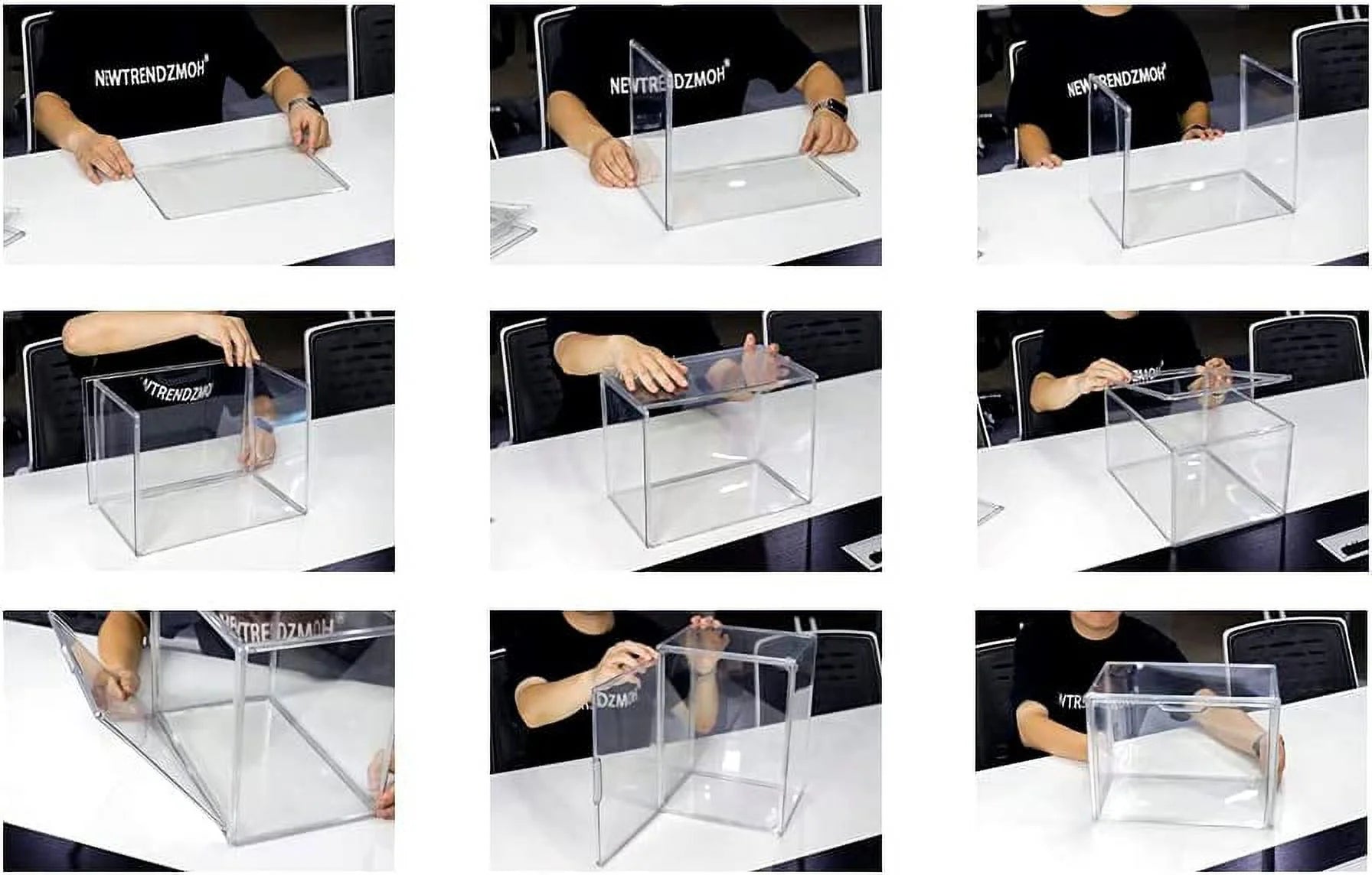 6Pack Clear Acrylic Storage Box with Magnetic Door U13811