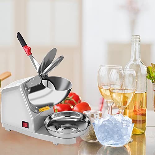 Sliver Electric Ice Crusher Shaver Snow Cone Maker Machine 187lbs/hr Q917713