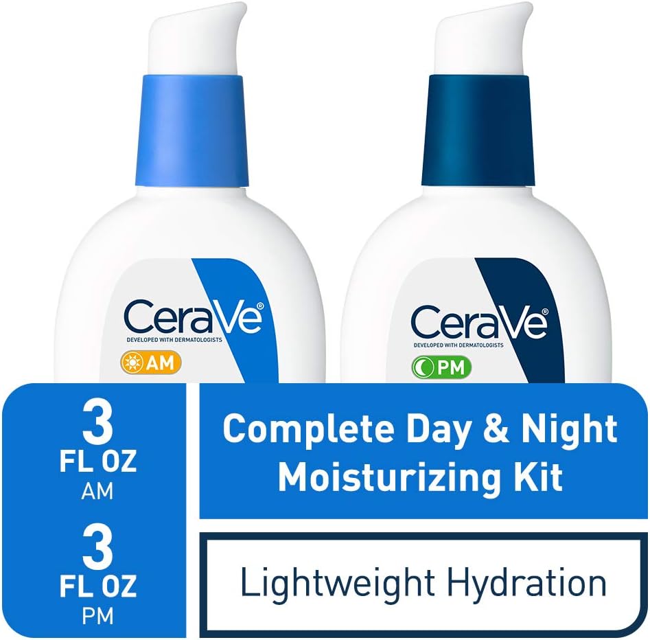Day & Night Face Lotion Set with SPF 30 and PM Face Moisturizer, Fragrance Free S723