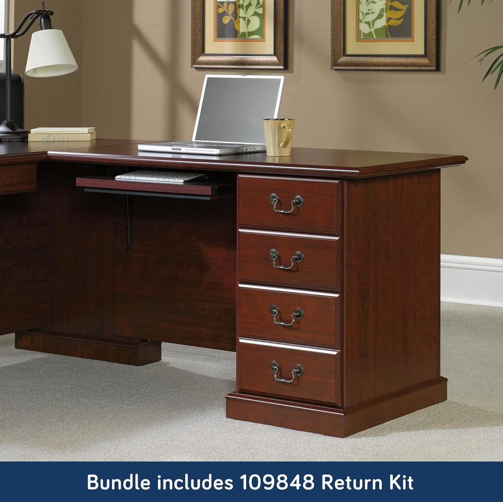 L-Shaped Desk with Hutch, Classic Cherry G828