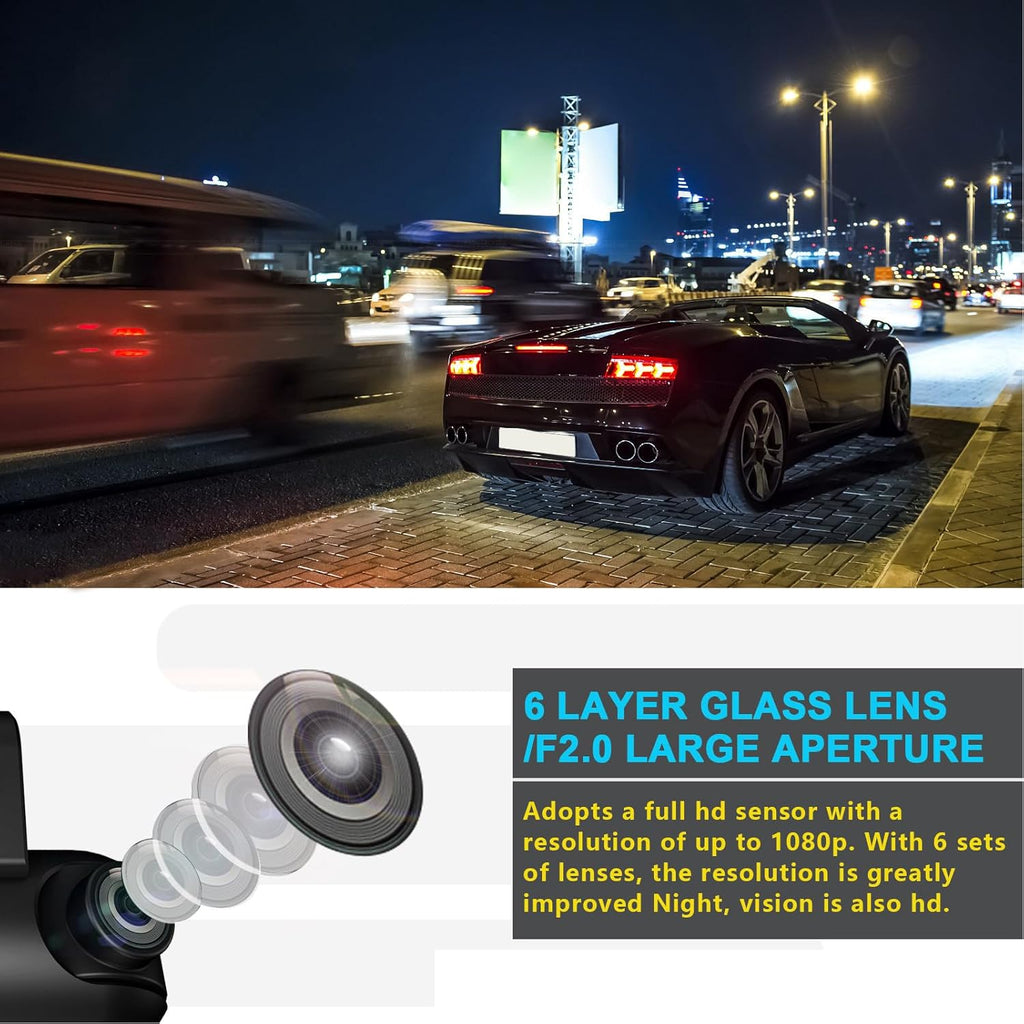 1080P FHD Front and Rear Dash Cam with 170° Wide Angle K2750