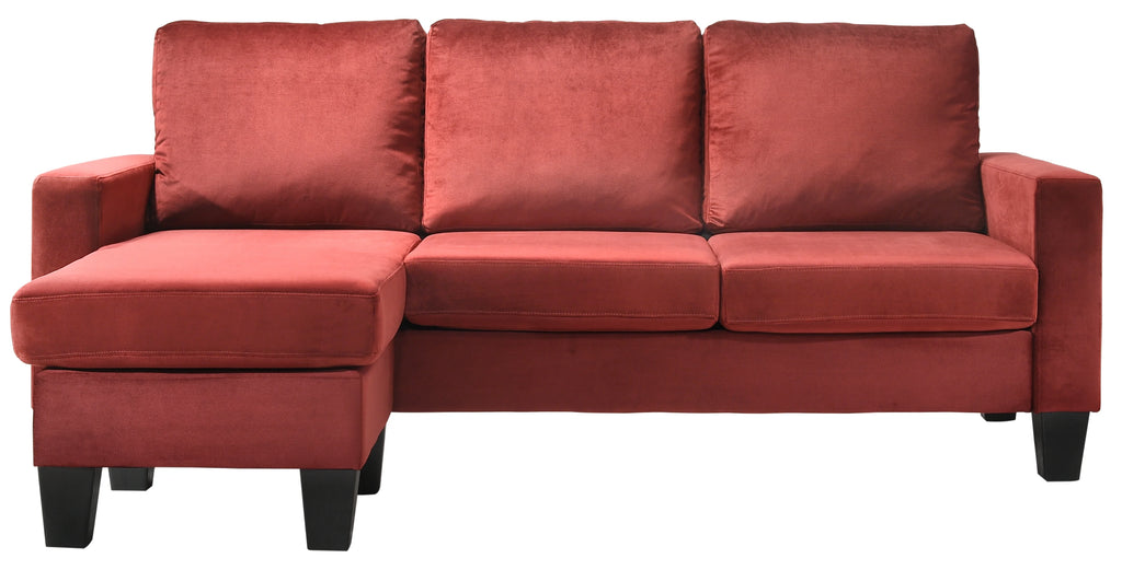 Burgundy Sofa Chaise S318