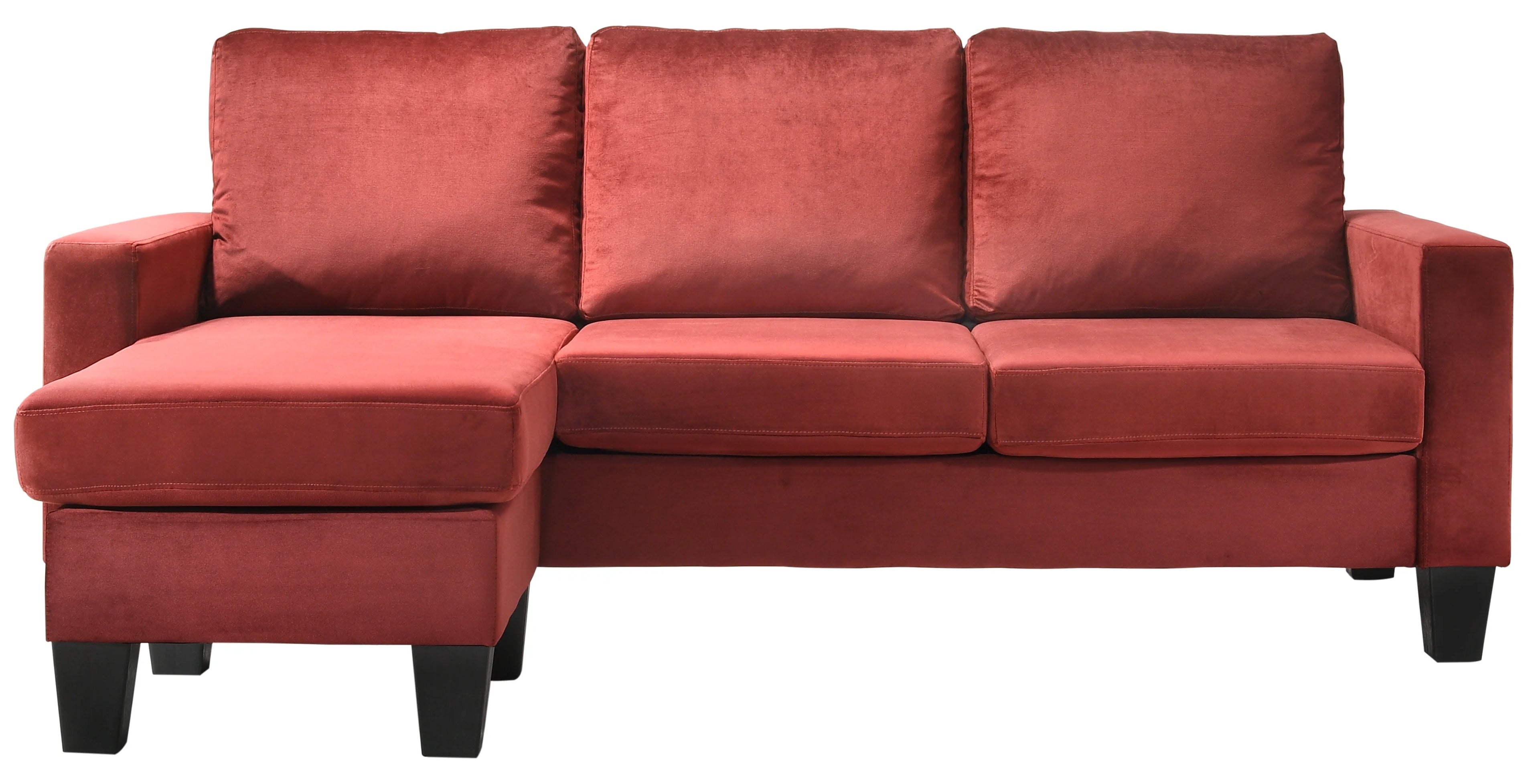 Burgundy Sofa Chaise S318