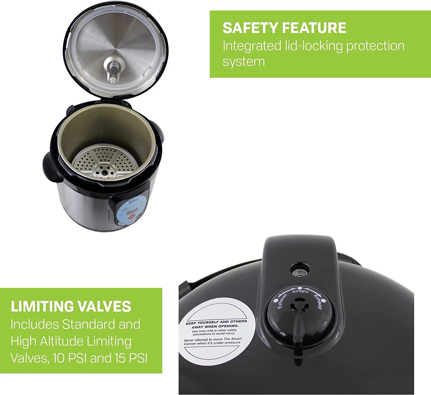 9.5 Qt Stainless Steel Electric Pressure Cooker and Canner S90380
