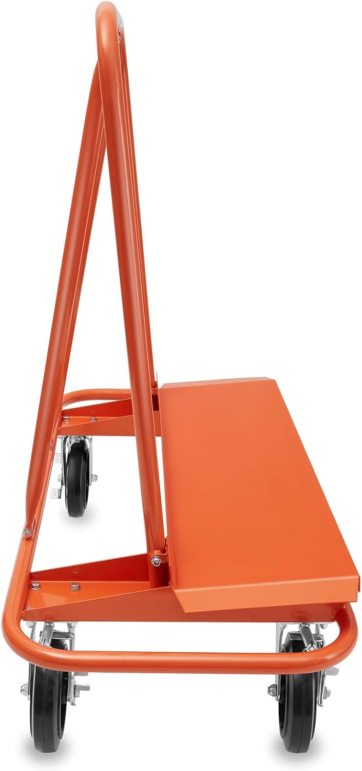 Heavy Duty Drywall Sheet Cart with 4 Swivel Wheels - Orange B68358