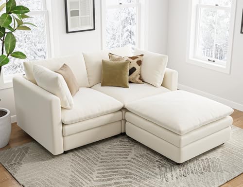 L Shaped Sectional Couch with Ottoman 4 Seats Sofa C69729