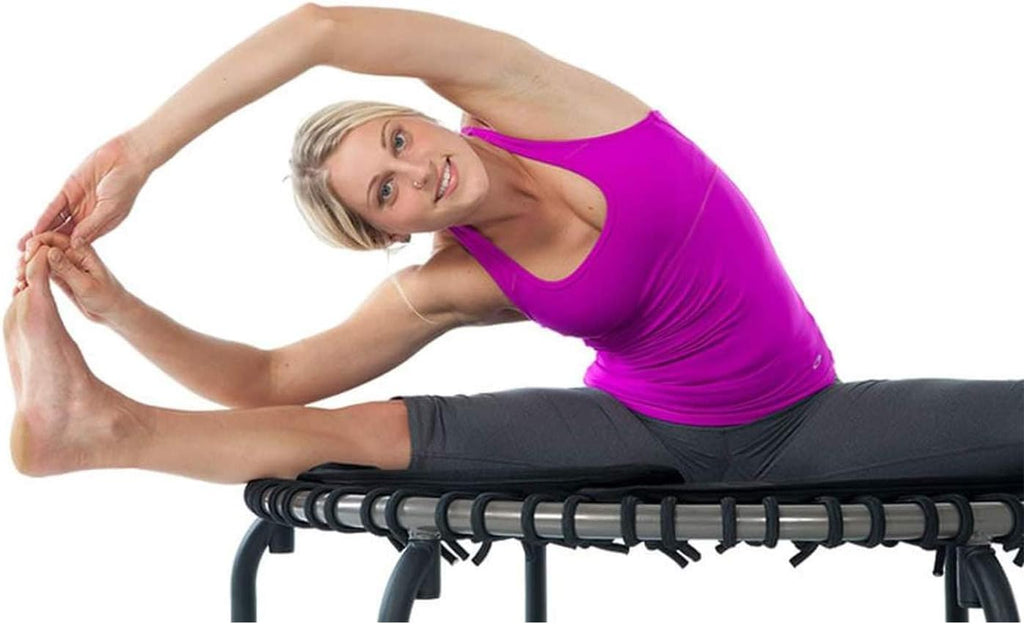 Black 39-Inch Fitness Rebounder Trampoline with Steel Handle Bar D261