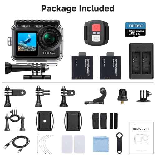 4K30fps Action Camera with 256GB MicroSDXC U3 Memory Card Z957