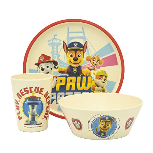 3 Piece Melamine Bamboo Kids Dinnerware Set M45216