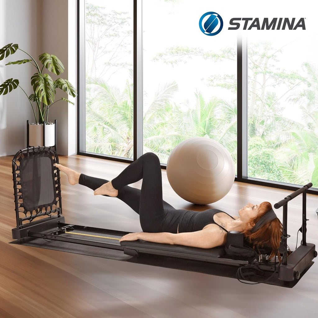 Black Foldable Pilates Reformer J2360