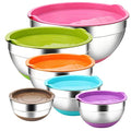6 Piece Stainless Steel Mixing Bowls with Airtight Lids Y211
