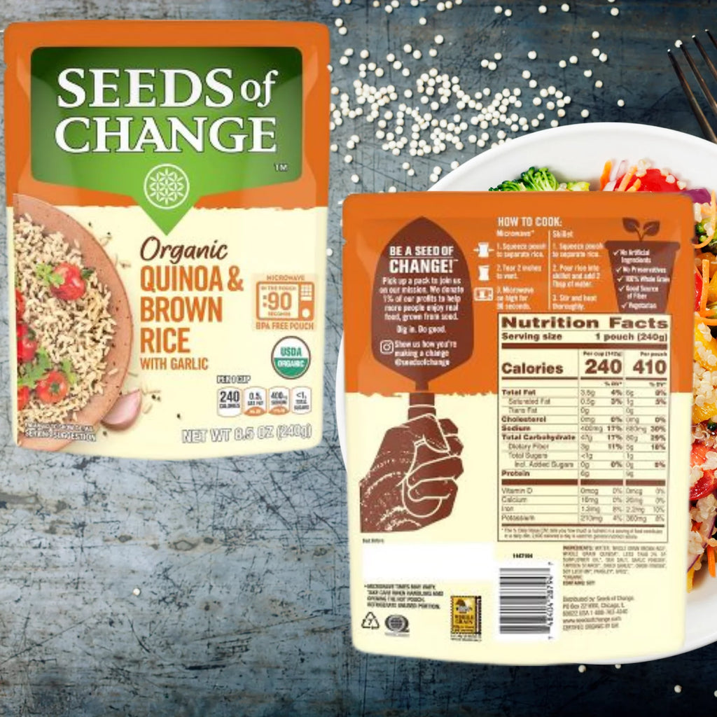 Organic Quinoa & Brown Rice with Garlic Mix, 8.5oz x 6 Packs H29647