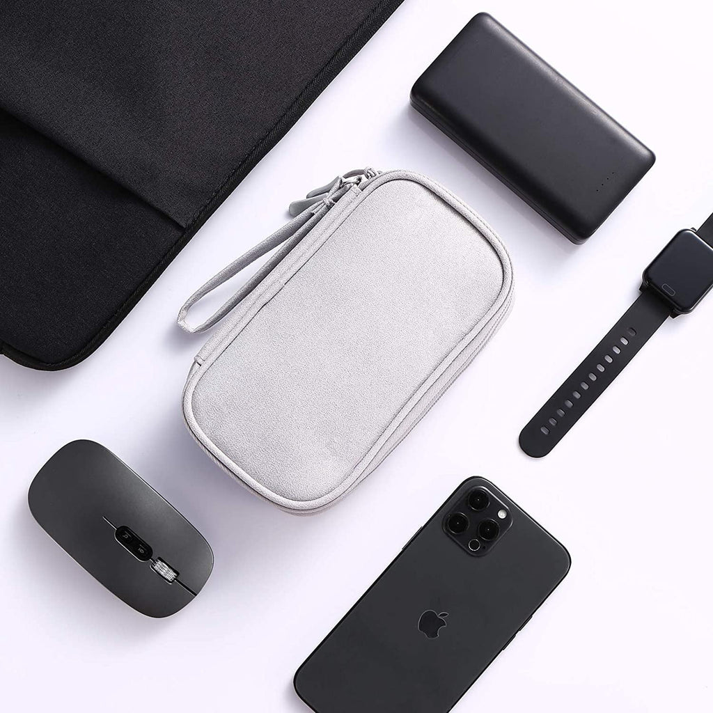 Compact Light Grey Travel Electronics Organizer Bag D46030
