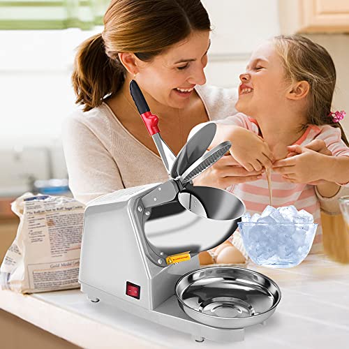 Sliver Electric Ice Crusher Shaver Snow Cone Maker Machine 187lbs/hr Q917713