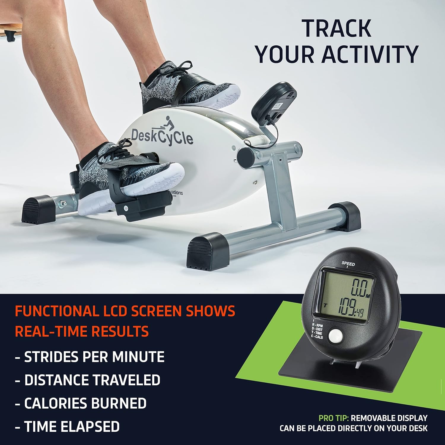 Under Desk Bike Pedal Exerciser with LCD Display O9039