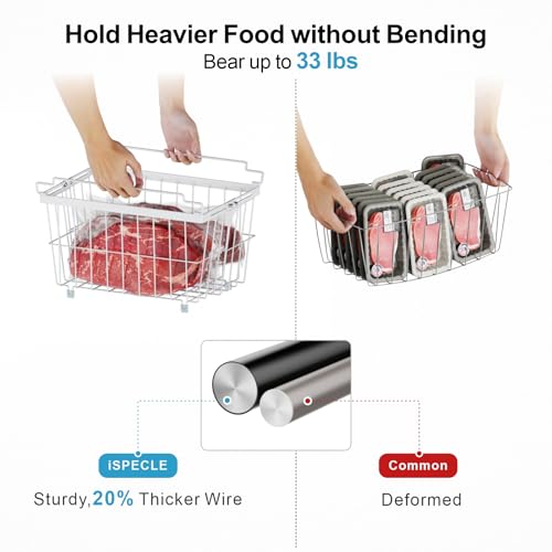 3 Pack Adjustable Black Freezer Organizer Bins T62813