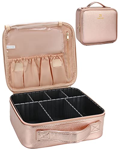 13.8 inches Large Black Cosmetic Case with Adjustable Dividers and Shoulder Strap M80261