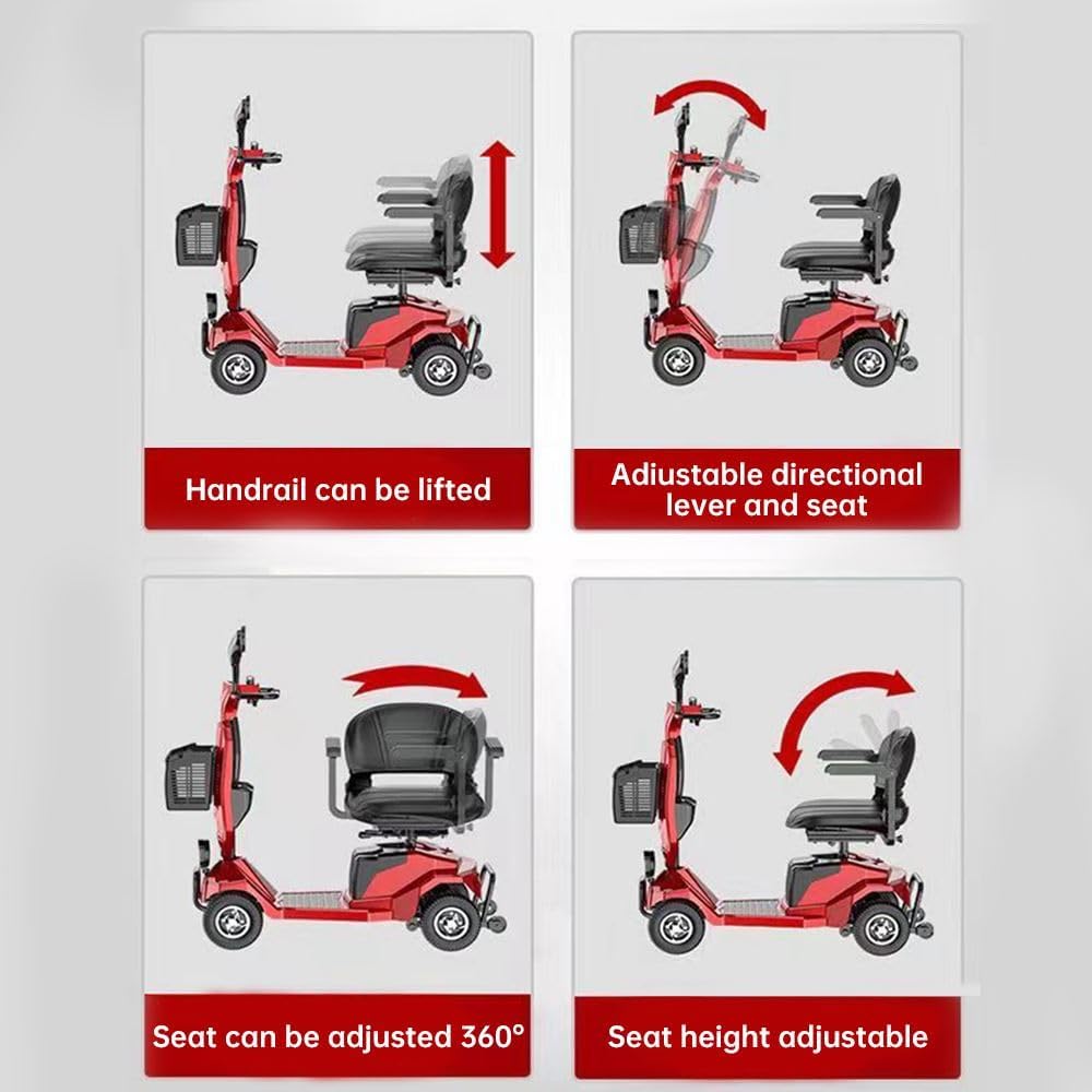 Red Compact Heavy Duty Mobility Scooter Q45890