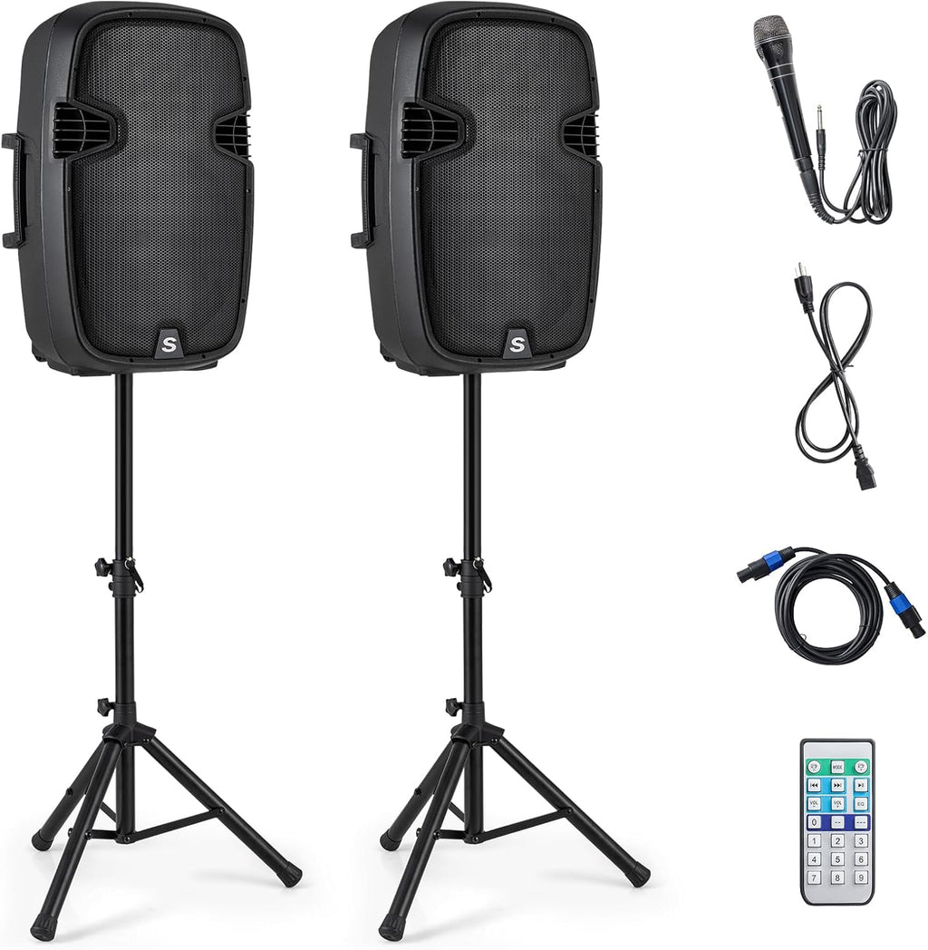 3000W 2-Way Active + Passive PA Speaker System with Bluetooth A91148