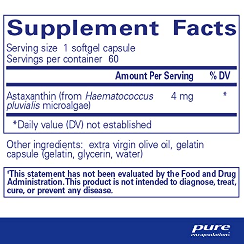 120 Softgel Capsules Astaxanthin Supplement U333795