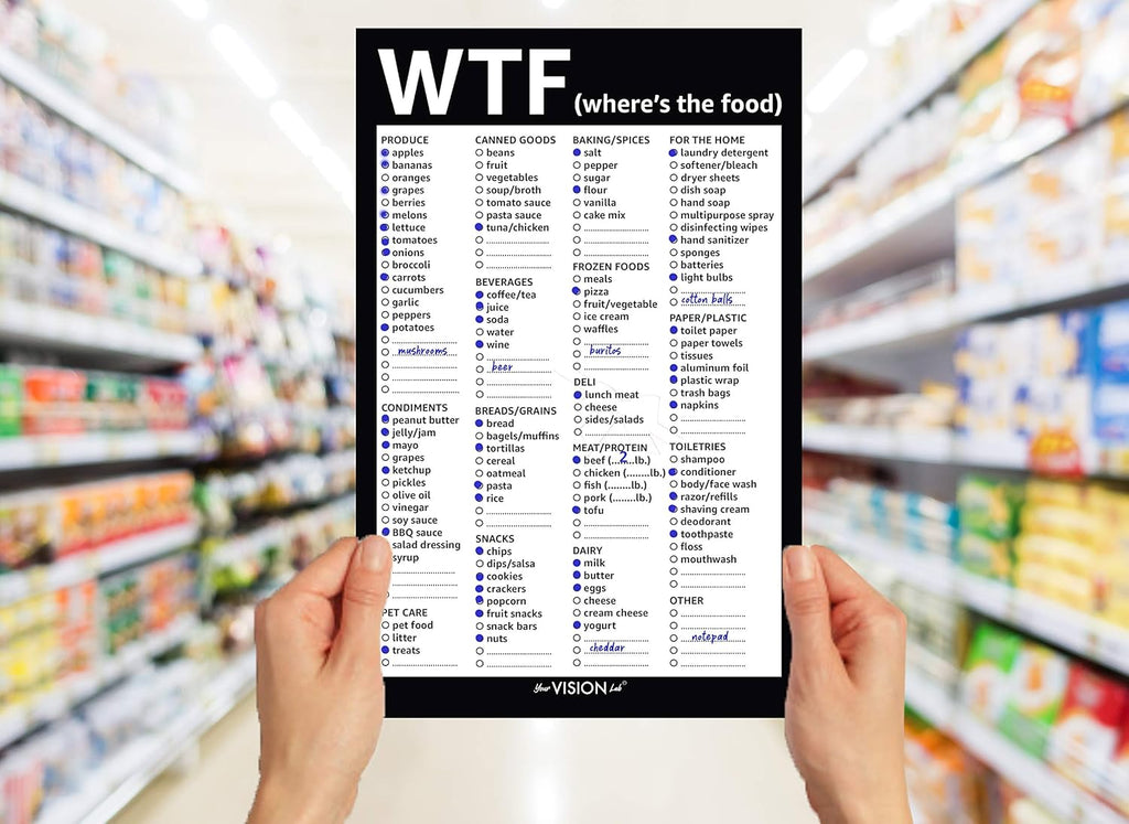 50 Sheets 8.5" x 5.5" Grocery List Pad with Fridge Magnet P256