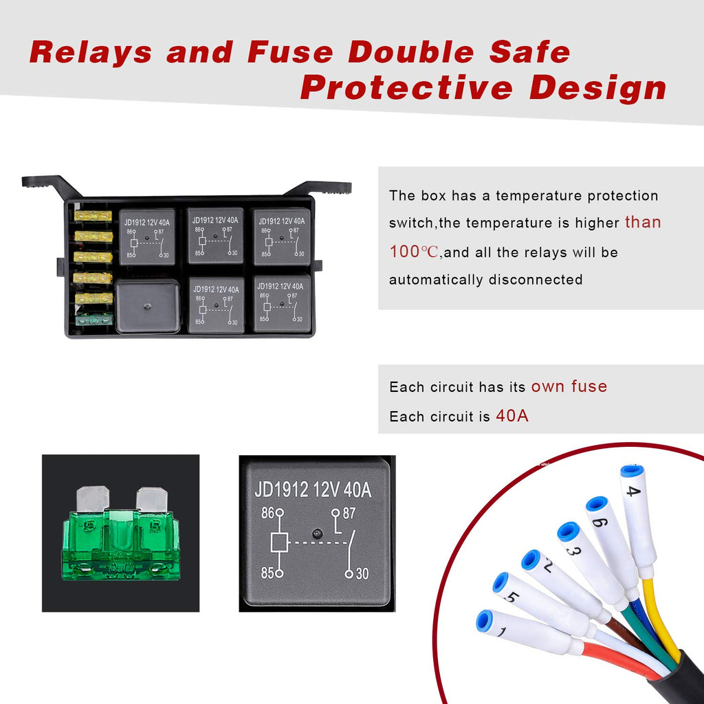 6 Gang Switch Panel Kit Circuit Control Box U518