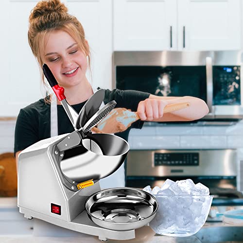 Sliver Electric Ice Crusher Shaver Snow Cone Maker Machine 187lbs/hr Q917713
