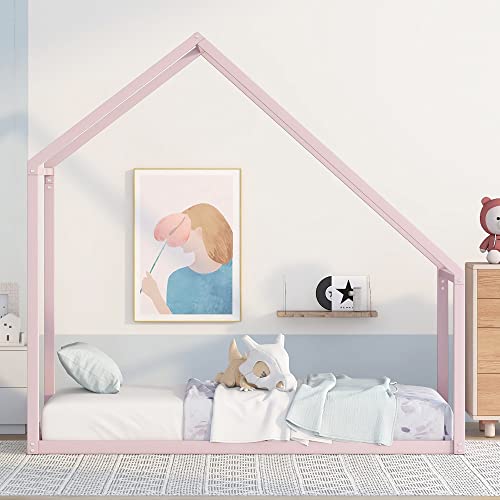 Twin White Metal Platform Bed Frame with Trundle D92589