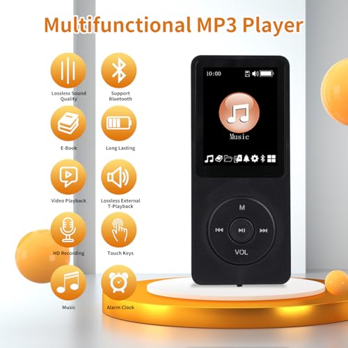 128GB Bluetooth MP3 Player with Built-in HD Speaker, Voice Recorder, HiFi Sound, E-Book, Earphones V359263