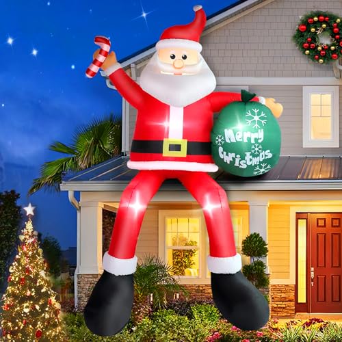 8 FT Blow Up Santa Claus with Gifts Bag Outdoor Decorations H466