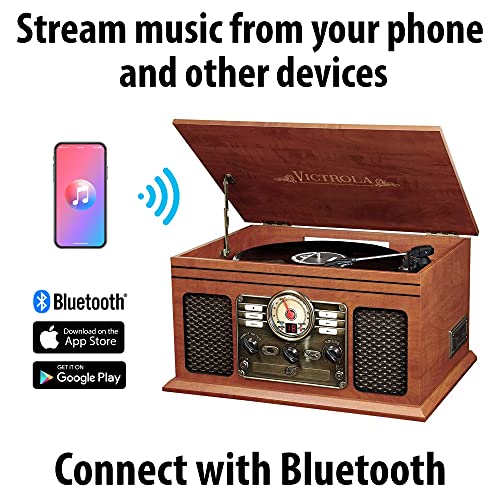 6-in-1 Bluetooth Record Player with Built-in Speakers H7033