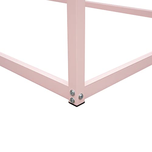 Twin White Metal Platform Bed Frame with Trundle D92589