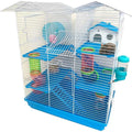 Pink Large 5-Levels Twin Tower Hamster Mouse Habitat Wire Animal Cage With Long Crossover Tube S2576
