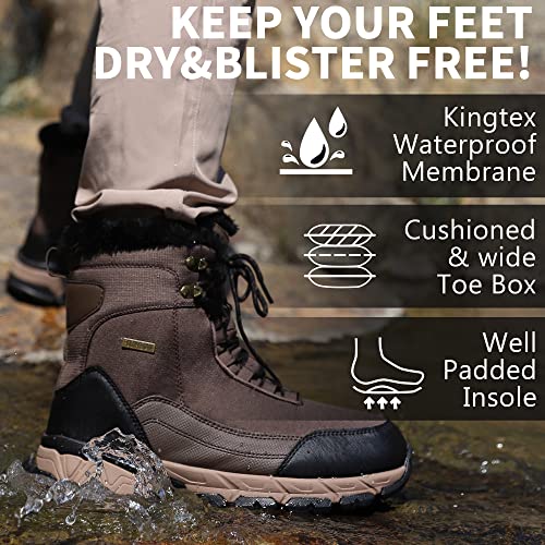 Waterproof Fur Lined Non-slip Ankle High-top Snow Boots Y852990