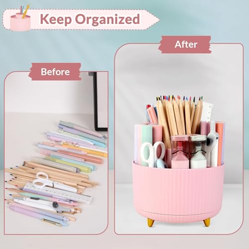 360 Degree Rotating Desk Organizer with 5 Slots (Bean Green) Q8623