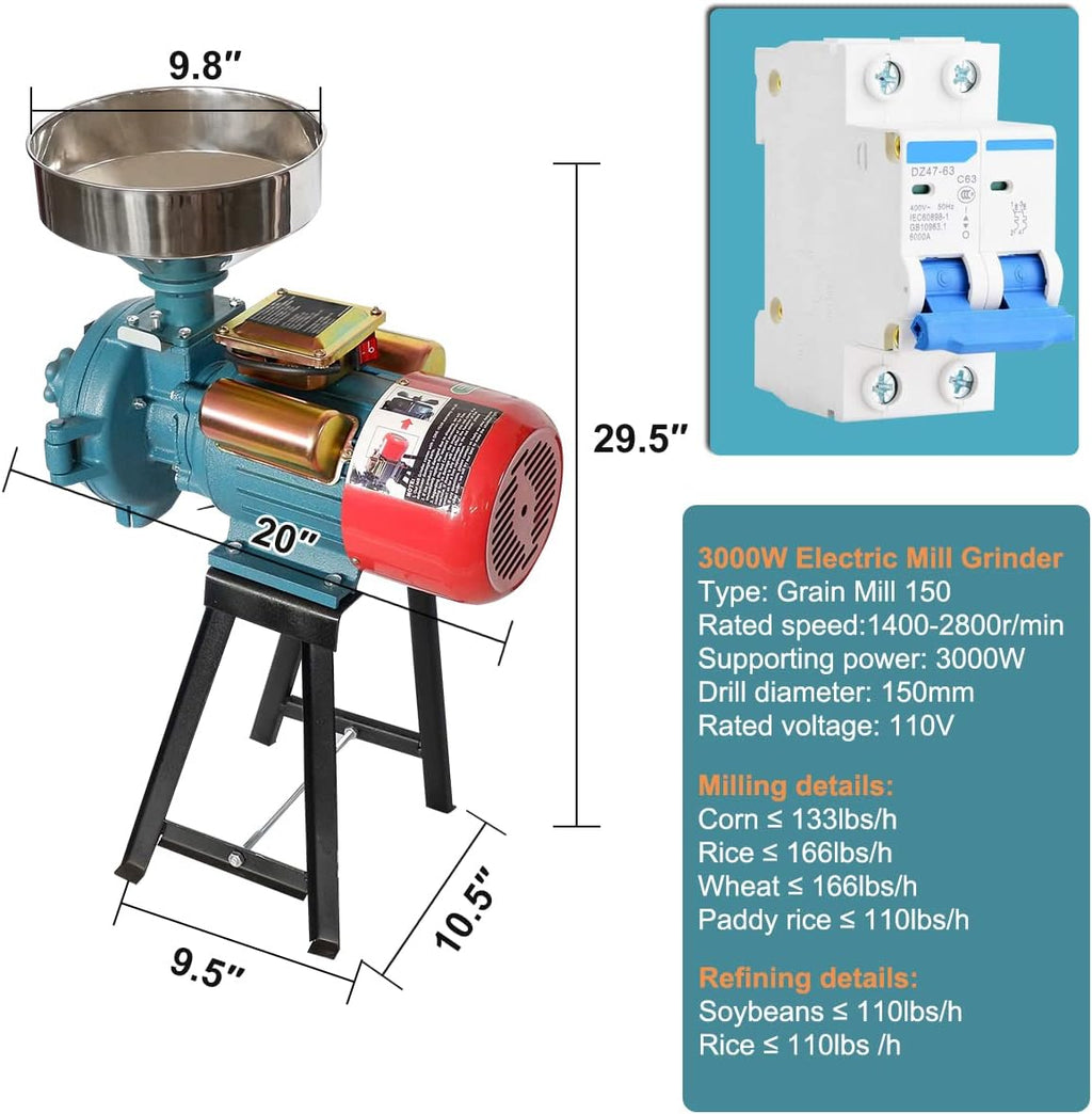 3000W Electric Corn Grinder Grain Mill F228