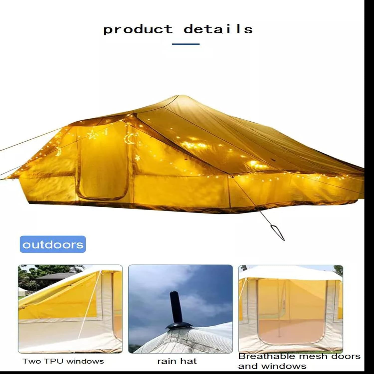 Khaki Double Door Camping Tent N7307