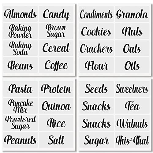 32 Count Clear Black Preprinted Label Stickers F9642