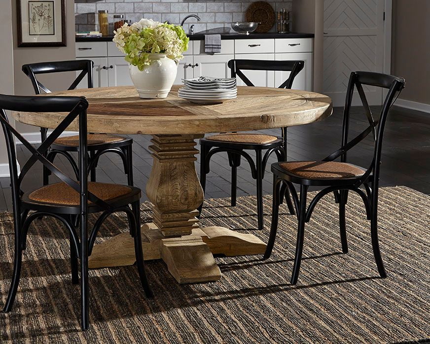 Round Reclaimed Elm Dining Table Z702