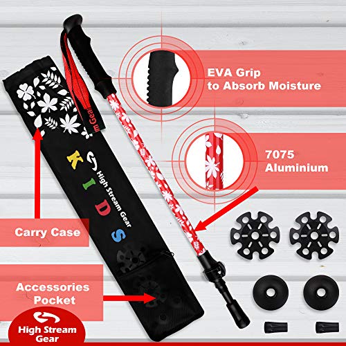 Adjustable Telescopic Kids Hiking Poles with Carrier Bag I15469