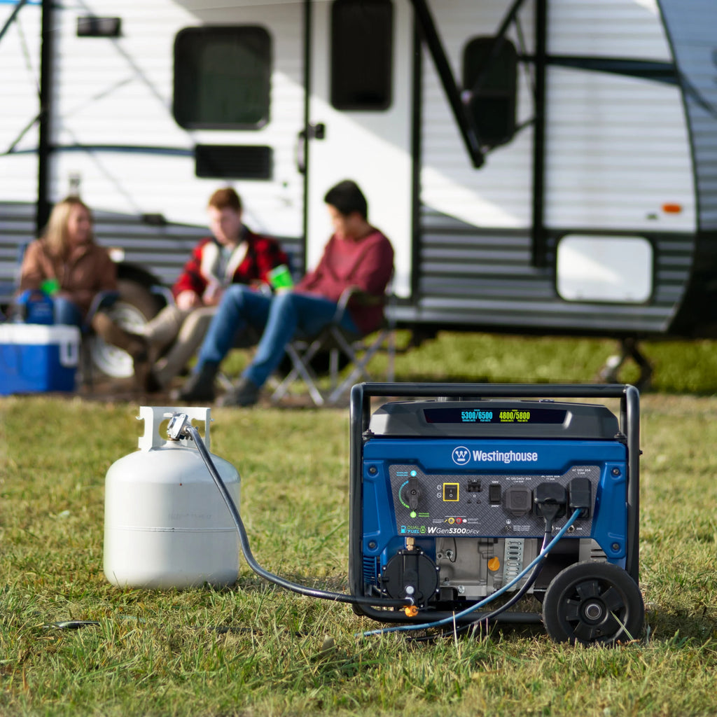 6500 Peak Watt Dual Fuel Portable Generator with CO Sensor and Wheel Kit A61162