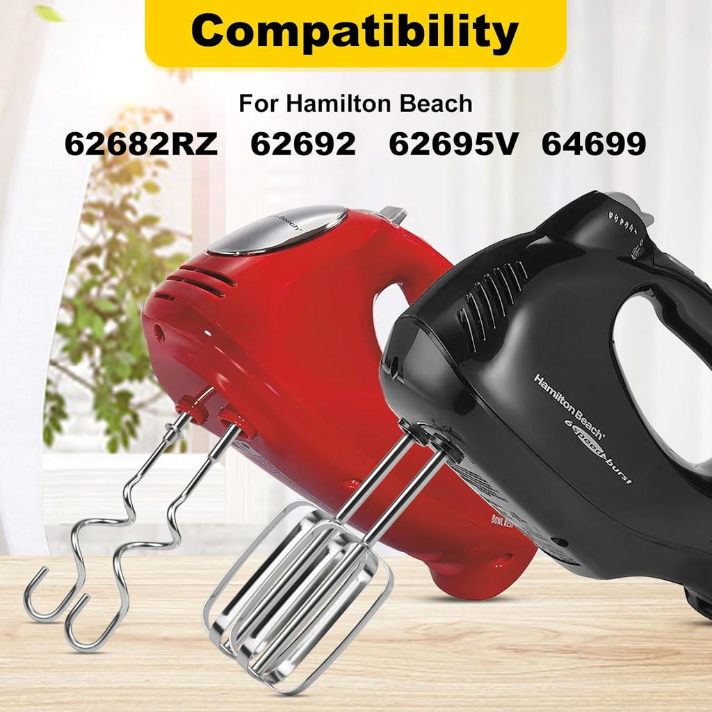 Hand Mixer Beaters Whisk & Dough Hooks (Pack of 4) E6366