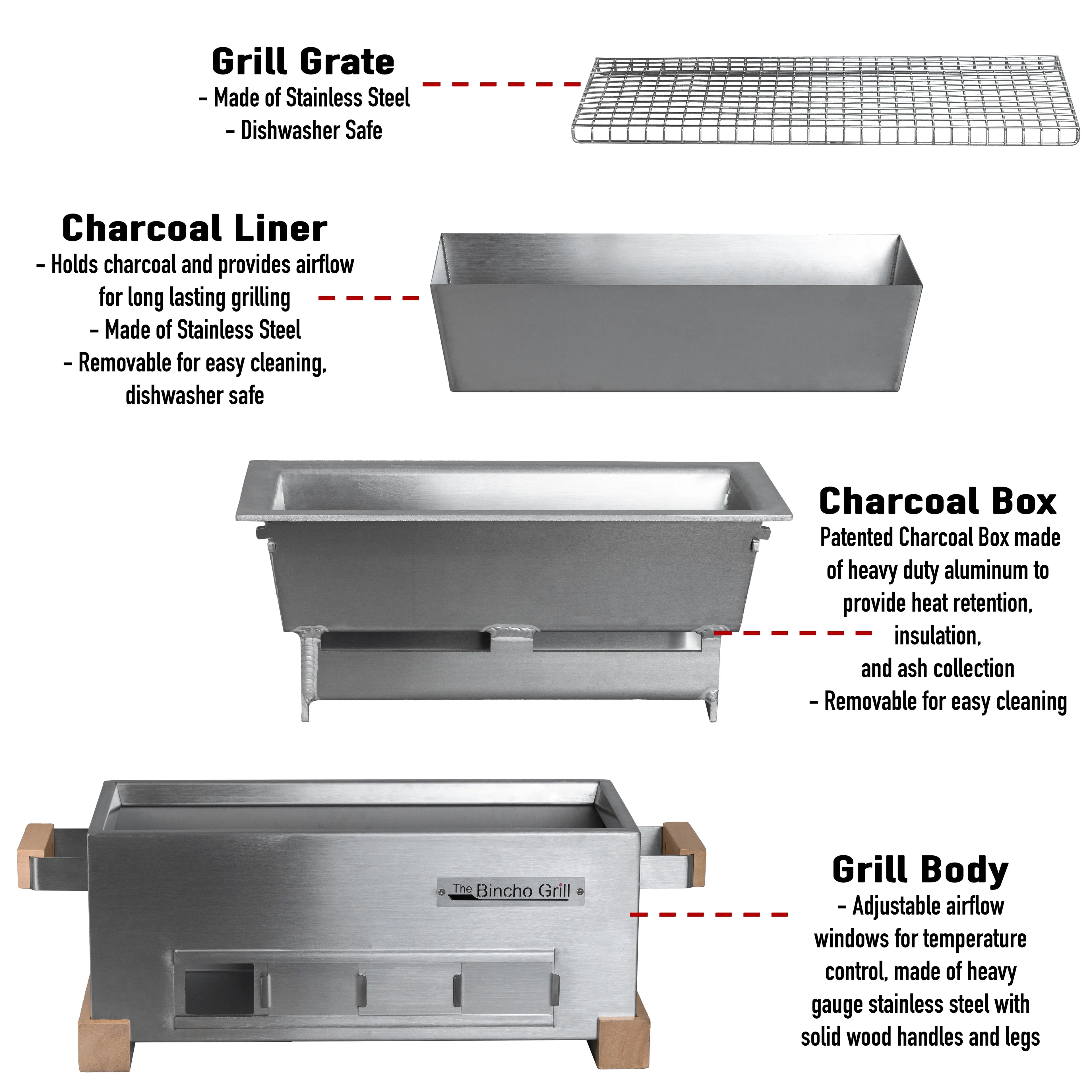 16" Yakitori Tabletop Charcoal Grill X68801